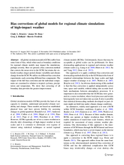 Bias corrections of global models for regional climate simulations