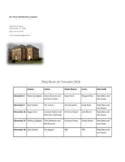 Duty Roster for November 2014 We’re on the Web! example.com