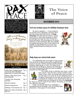 The Voice of Peace  NOVEMBER 2014