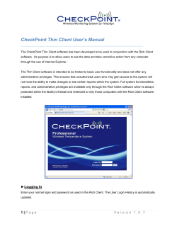 CheckPoint Thin Client User’s Manual