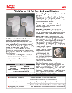 CUNO Series NB Felt Bags for Liquid Filtration Filtration