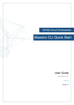 Maestro CLI Quick Start User Guide EPAM Cloud Orchestrator
