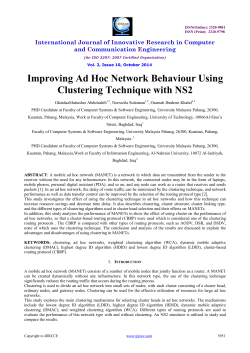 Improving Ad Hoc Network Behaviour Using Clustering Technique with NS2  I