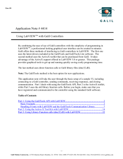 Application Note # 4414 Using LabVIEW with Galil Controllers