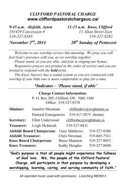 CLIFFORD PASTORAL CHARGE November 2 , 2014