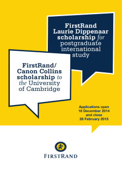 FirstRand Laurie Dippenaar scholarship postgraduate