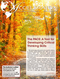 The PACE: A Tool for Developing Critical Thinking Skills