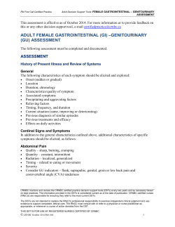 –GENITOURINARY ADULT FEMALE GASTROINTESTINAL (GI) (GU) ASSESSMENT