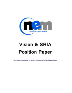 Vision &amp; SRIA Position Paper driving the future of digital experience