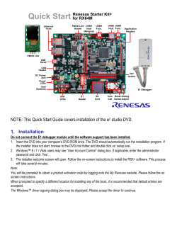 Quick Start Renesas Starter Kit+ for RX64M