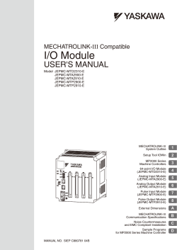 I/O Module USER'S MANUAL III Compatible MECHATROLINK-