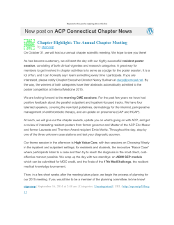 New post on  ACP Connecticut Chapter News