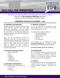2015 CALL FOR PRESENTERS