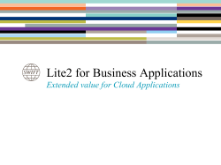Lite2 for Business Applications Extended value for Cloud Applications