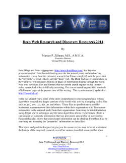 Deep Web Research and Discovery Resources 2014 By
