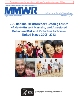 CDC National Health Report: Leading Causes Behavioral Risk and Protective Factors—
