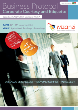 Business Protocol Mzanzi Corporate Courtesy and Etiquette