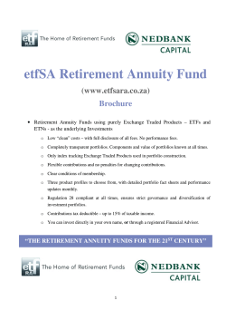 etfSA Retirement Annuity Fund (www.etfsara.co.za) Brochure