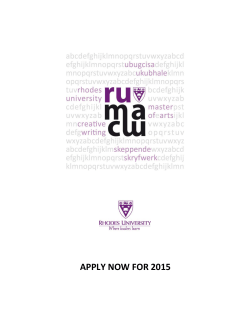 APPLY NOW FOR 2015