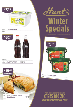Winter Specials 01935 810 210 3