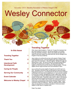 Wesley Connector  Traveling Together In this Issue