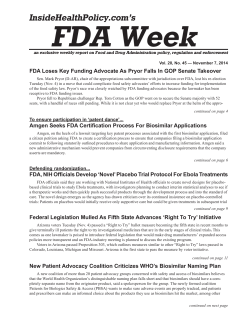 FDA Week InsideHealthPolicy.com’s