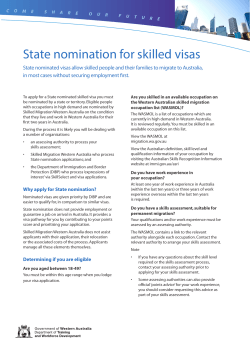State nomination for skilled visas