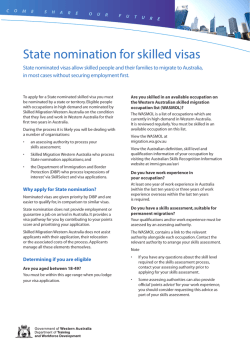 State nomination for skilled visas