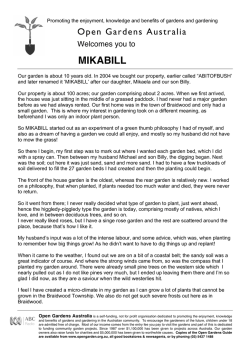 MIKABILL Open Gardens Australia Welcomes you to