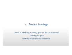 4.  Personal Meetings