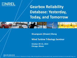 Gearbox Reliability Database: Yesterday, Today, and Tomorrow