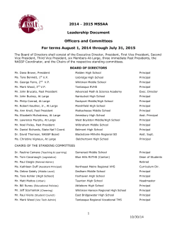 2014 ~ 2015 MSSAA  Leadership Document Officers and Committees