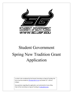 Student Government Spring New Tradition Grant Application