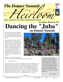 Dancing the &#34;Juba&#34; on Donner Summit November, 2014 issue #75