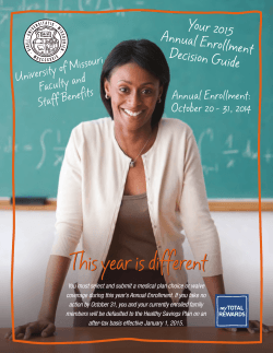 This year is different Your 2015 Annual Enrollment Decision Guide