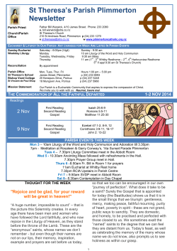 St Theresa’s Parish Plimmerton Newsletter