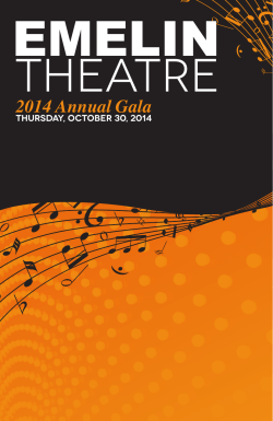 EMELIN theatre 2014 Annual Gala Thursday, October 30, 2014