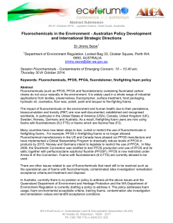 Fluorochemicals in the Environment - Australian Policy Development