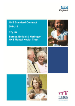 NHS Standard Contract 2014/15 CQUIN Barnet, Enfield &amp; Haringey