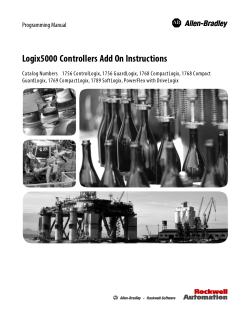 Logix5000 Controllers Add On Instructions Programming Manual