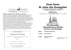 Pews News St John the Evangelist Church Road, Redhill, Surrey RH1 6QA