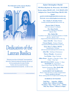 Saint Christopher Parish 950 West Boylston St. Worcester, MA 01606