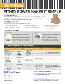 PITNEY BOWES MAKES IT SIMPLE WHAT’S HAPPENING?