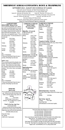 CLASSES WITH PARENT CLASSES FOR 2 &amp; 3 YEAR OLDS WITHOUT PARENT