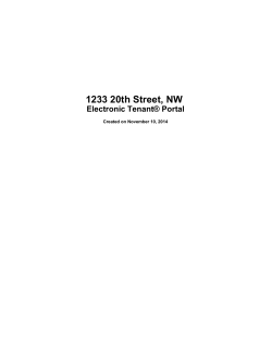 1233 20th Street, NW Electronic Tenant® Portal Created on November 10, 2014