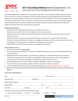 2014 2015 SCHOLARSHIP APPLICATION INFORMATION AND INSTRUCTIONS