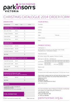 CHRISTMAS CATALOGUE 2014 ORDER FORM YOUR DETAILS ORDER FORM
