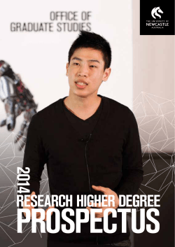 PROSPECTUS 2014 RESEARCH HIGHER DEGREE