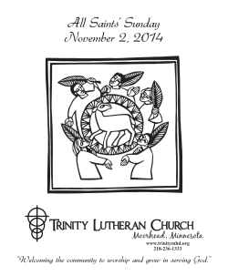 All Saints’ Sunday November 2, 2014 Moorhead, Minnesota