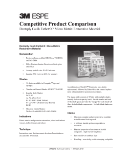 Competitive Product Comparison Dentsply Caulk Esthet•X Micro Matrix Restorative Material
